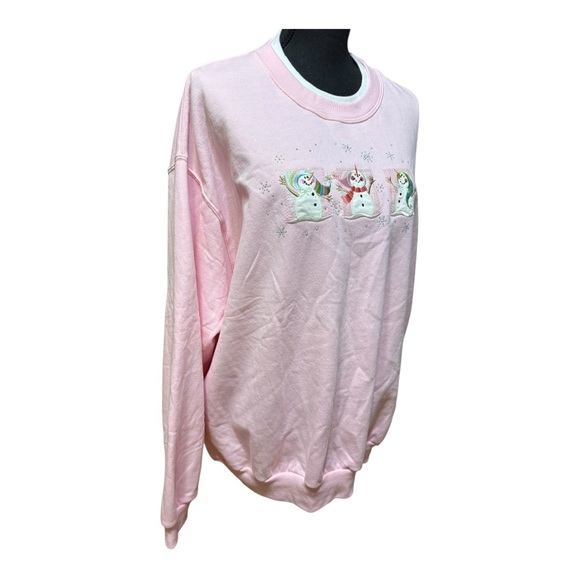 Decorated Originals Pink Sweatshirt with Snowman Embroidery - Picture 3 of 6